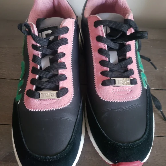 John Richmond Lace Up Leather Logo Tennis Shoe size 39 / US 8 NEW - Picture 6 of 9